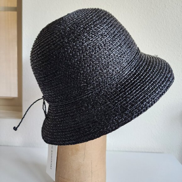 NWT Helen Kaminski Valence 6 Raffia Hat - Charcoal 🖤 - Picture 4 of 15